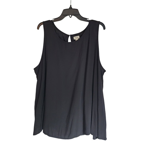 American Colors Tops - A.N.A. XXL Black Sleeveless Blouse Shell Top Keyhole Back Casual Layering Shirt